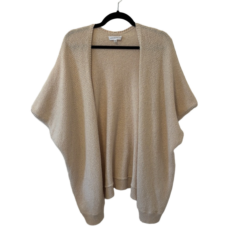 Aritzia Community Beige Poncho Cardigan Sweater Small - Picture 2 of 7